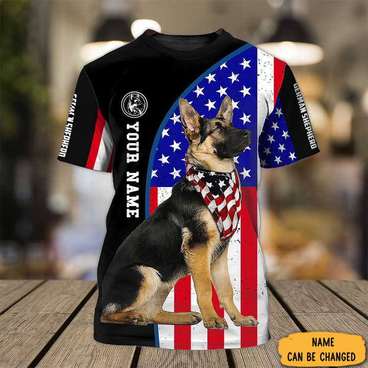 Personalized German Shepherd American Flag Shirt German Shepherd Gifts Dog Lovers