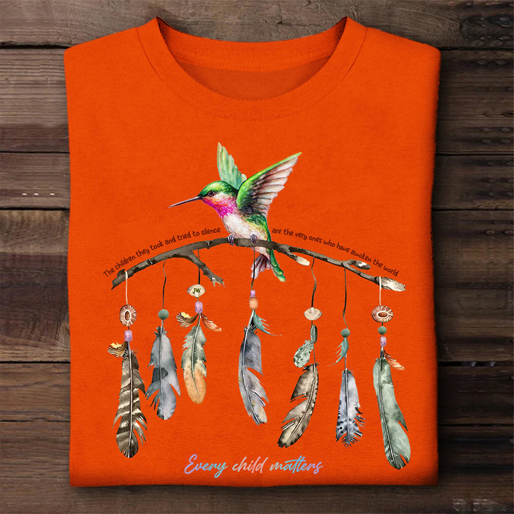 Hummingbird Every Child Matters Shirt Canada The Children They Took And Tried To Silent