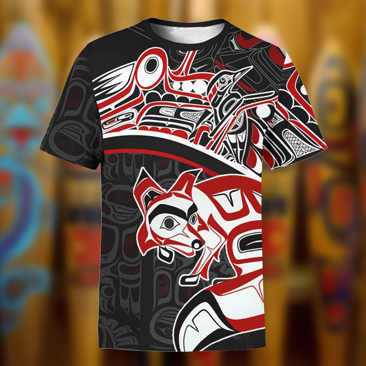 Spirit Aniamls Northwest Coast Style Shirt Haida Art Symbolism Clothing Gifts For Him Her