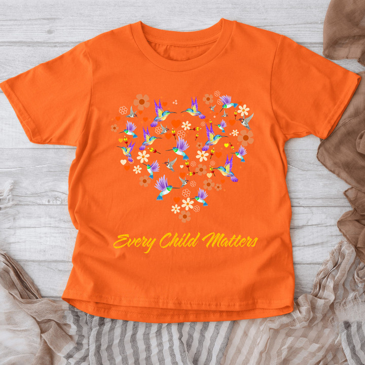 Canada Orange Shirt Day Every Child Matters Shirt Humminbird And Flower Heart Graphic Tees