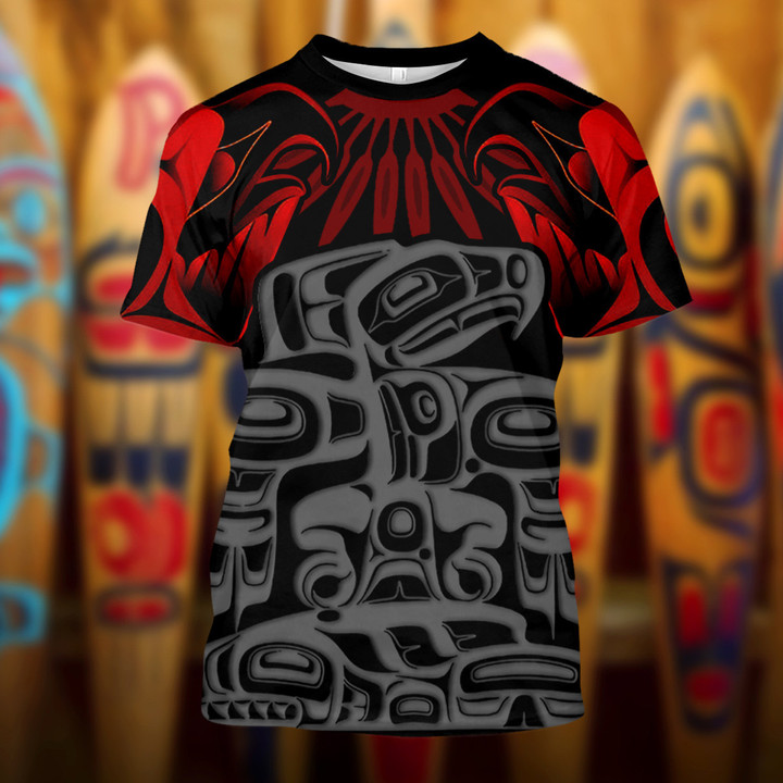 Haida Raven Symbolism Native Art Hoodie 3D Printed Northwest Coast Style Clothing