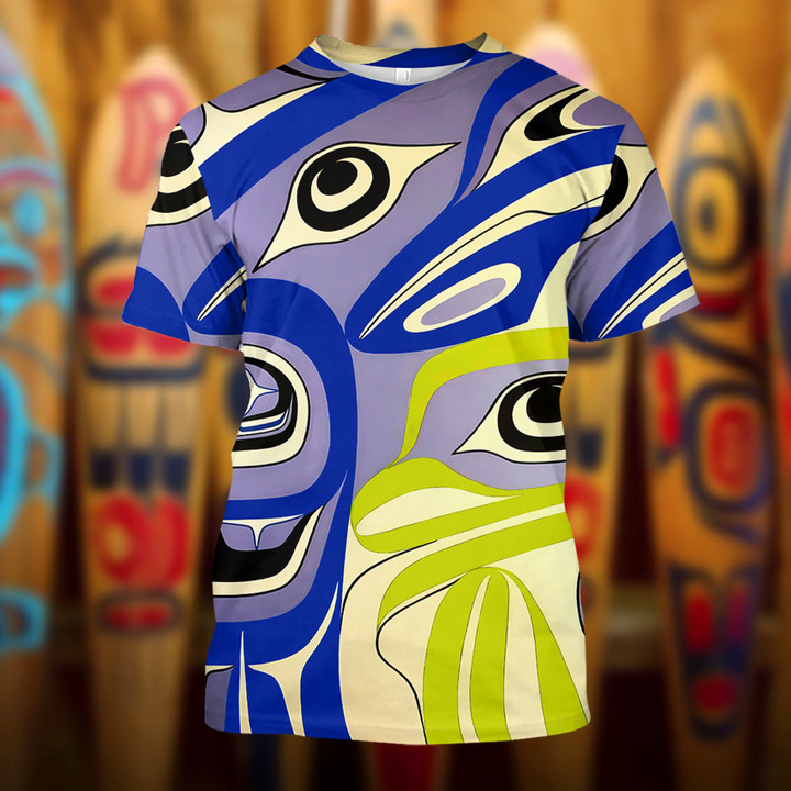 Haida Symbolism Native Art Hoodie Northwest Coast Style 3D Printed Clothing Gift For Men
