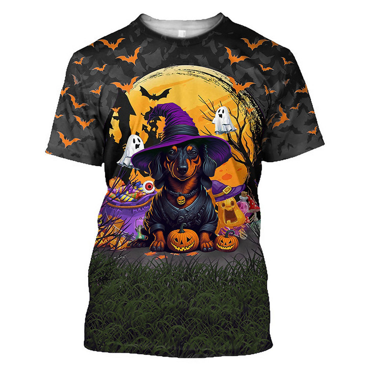 Happy Halloween Dachshund T-Shirt Cute Halloween Shirts Gifts For Dog Lovers
