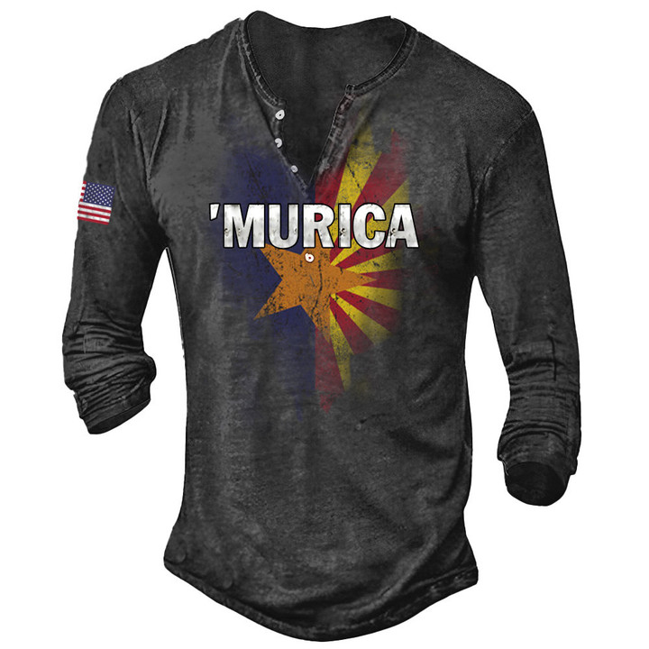 Arizona Murica Flag Long Sleevee Shirt Pround American Shirt
