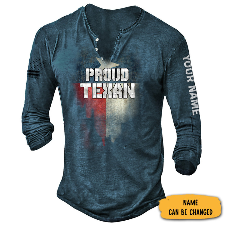 Customized Texas Flag Long Sleevee Shirt Pround Texas Shirt