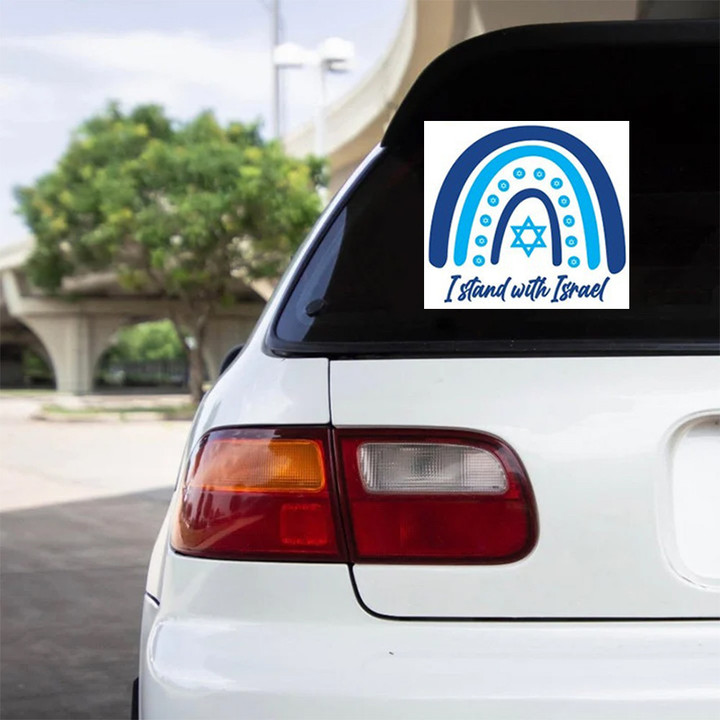 I Stand With Israel Car Sticker Peace For Israel Car Window Decals Israeli Merchandise