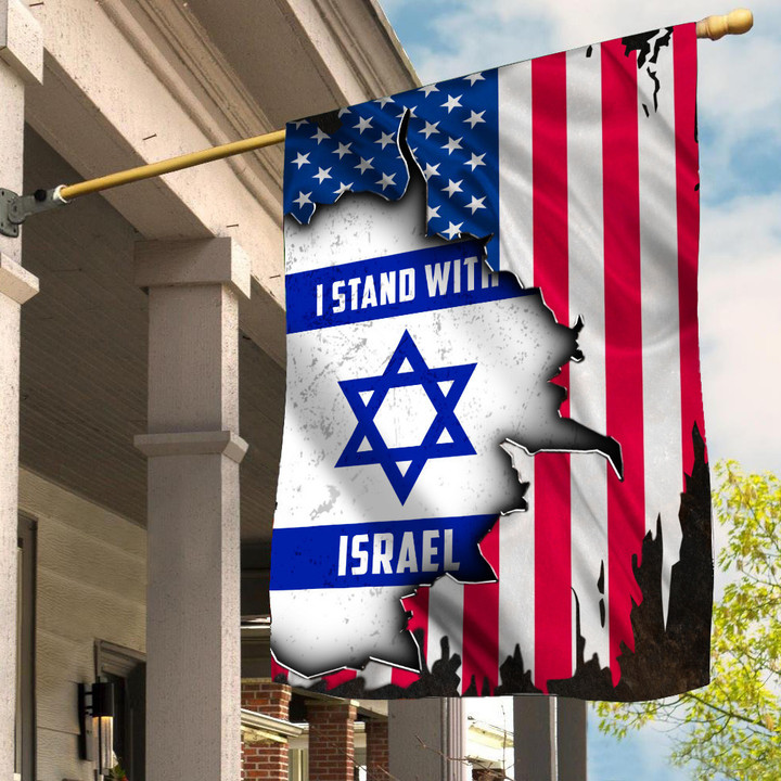 I Stand With Israel Flag Inside American Flag We Stand Support Israel Merchandise
