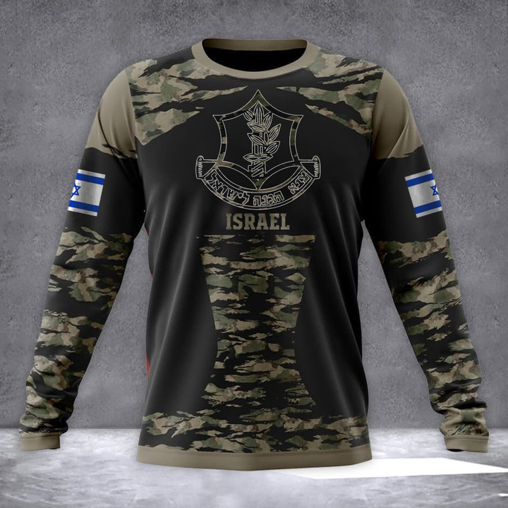IDF Long Sleeve Shirt Stand With You Israel Clothing Israel Defense Forces Camo Merch For Supporters