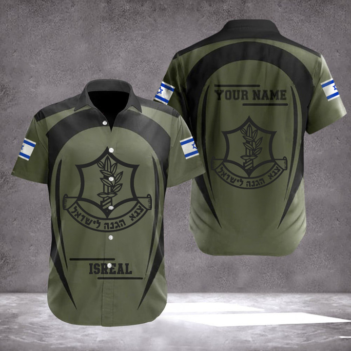 Personalized IDF Hawaiian Shirt I Stand With Israel Shirt Israel Defense Forces Clothing Gift