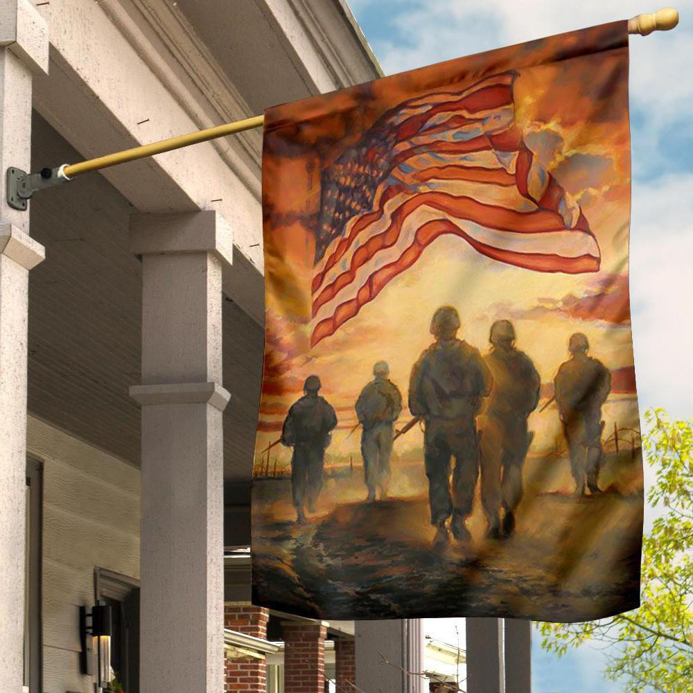 American Veteran Flag Honor Military Proud Flag Memorial Day Outdoor D ...