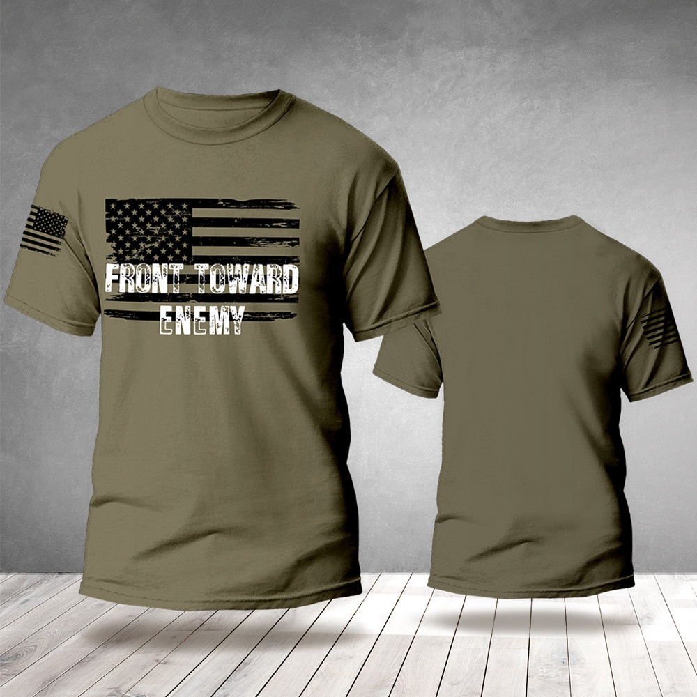 Front Toward Enemy Shirt USA Flag Front Toward Enemy Claymore Clothing ...