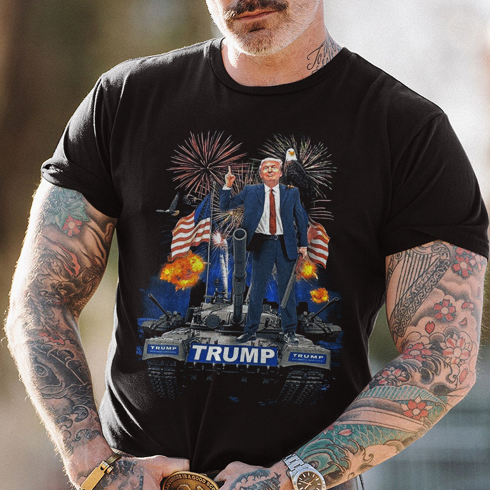 Trump Riding A Tank Trump Victory 2024 Shirt Donald Trump Riding Tank MAGA President 2024 ...