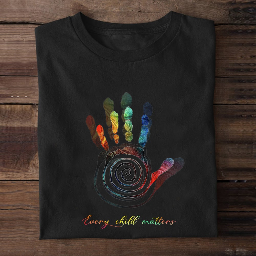 Every Child Matters Shirt Colorful Hand Orange Shirt Day Canada Awaren ...