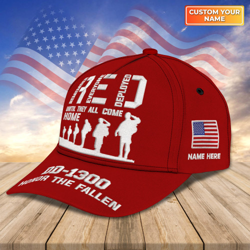 Custom Embroidery Cap - DD - 1300 RED Friday Honor For Fallen 2023 Memorial Day