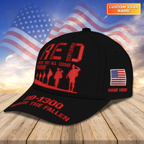 Custom Embroidery Cap - DD - 1300 RED Friday Honor For Fallen 2023 Memorial Day