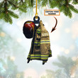Lieutenant Red Helmet Ornament, Firefighter Custom Shaped Ornament, Personalized Christmas Ornaments