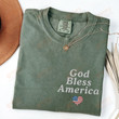 Uniqueembroidered Embroidered God Bless America T-shirt