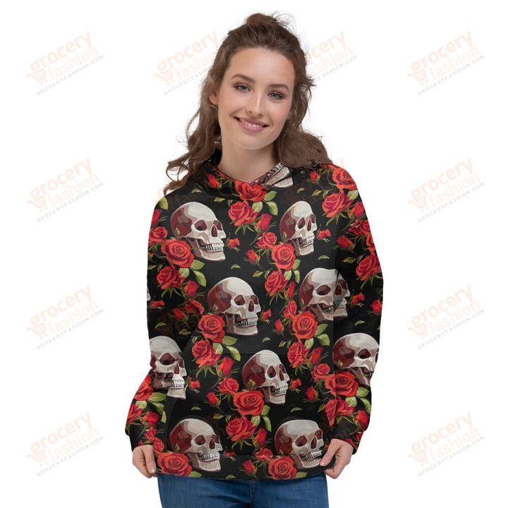 Red Rose Skull Unisex Hoodie