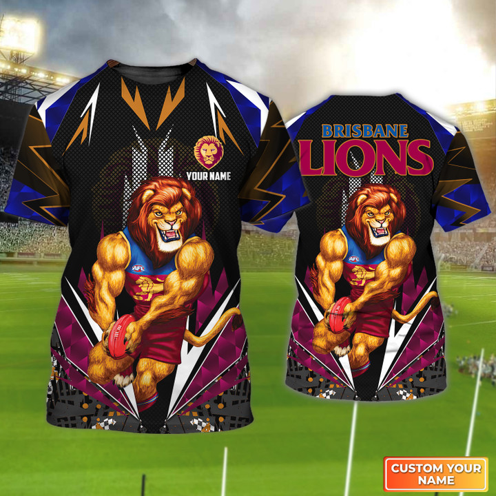 Brisbane Lions Personalized Name 3D Tshirt Tad 02