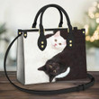 Black And White Cat Leather Bag