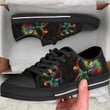 Autism Skull birthday gift Fashion black Canvas Low Top Shoes