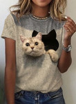 Cat Grey T-shirt 3D