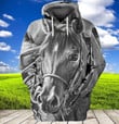 Horse grey style Hoodie 3D