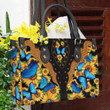 Sunflower Butterflies Leather Bag