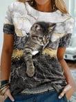 Cat Painting T-shirt 3D