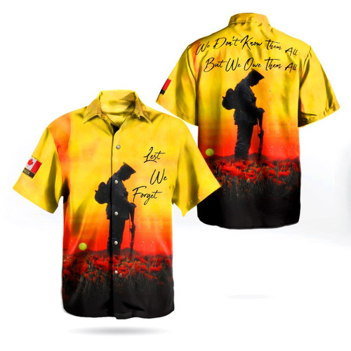 TNLT1110BC09 Canada Remembrance Day Lest We Forget Hawaiian Shirt