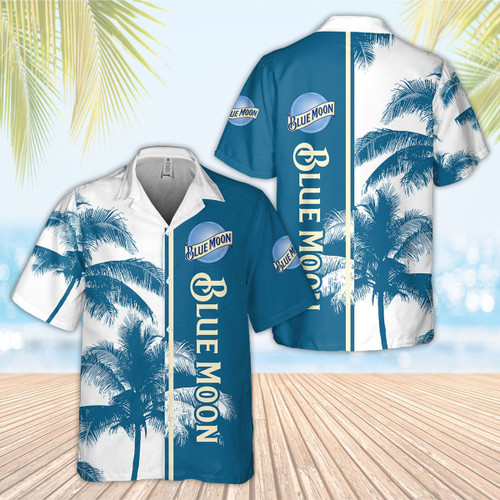 Blue Moon Palm Hawaiian Shirt, Aloha Shirt Full Size