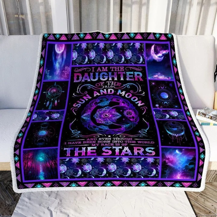 I am the daughter of the sun and moon My race is of the stars Premium Comfy Sofa Throw Blanket