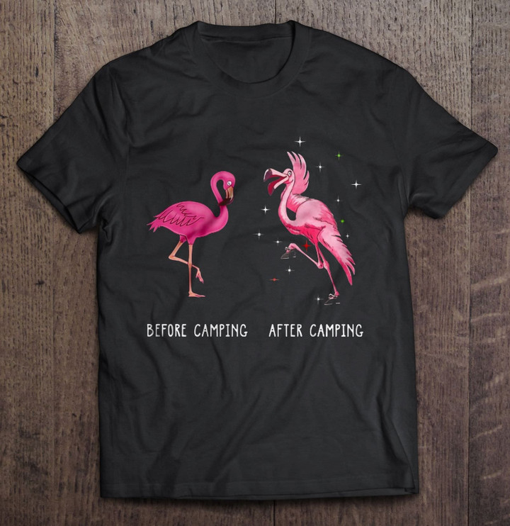 Before Camping After Camping Funny Flamingo Classic Unisex Tshirt