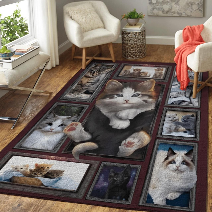 Cute Huge Cat Printed Area Rug