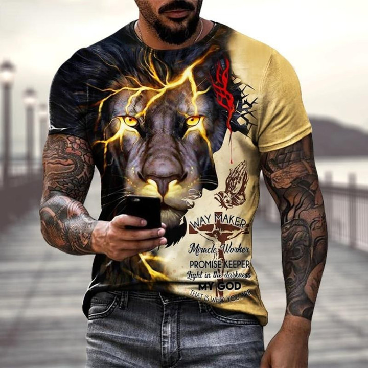 God and Lion T-shirt 3D