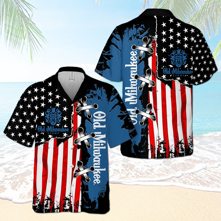 OML US Flag Hawaiian Shirt OM0903N10