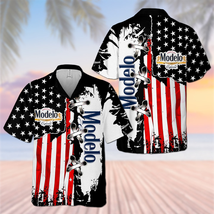 MD US Flag Hawaiian Shirt MD1003N8