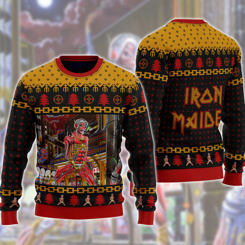 Ir Somewhere in Time Ugly Christmas Sweater , Unisex Wool Sweater S111101