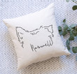 Personalized Dog Ears Outline Hand Drawing Linen Pillow