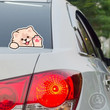 Cream Pomeranian Spitz Car Decal, Peek Kawaii Pom Dog