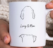 Custom Dog Ears Outline Mug Gift, Dog Mother's Day Gift