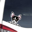 Peeking Brown Chihuahua Dog Car Window Laptop Bottle Sticker Decal