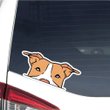 Peeking Pittie Dog Wih Green Eyes Car Window Laptop Bottle Sticker Decal