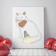 Custom Pet Outline Drawing Free Background Poster, Canvas
