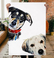 Custom dogs peekaboo pet portrait Canvas Poster prints