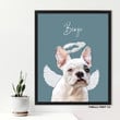 Custom Memorial Pet Portrait With Angel Wings & Halo Poster Canvas