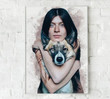Custom pet and human portrait Poster Canvas