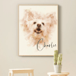Custom Pet Photo Portrait Drawing Illustration Poster, Canvas