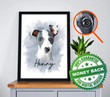 Dog portrait custom painting from photo Poster Canvas