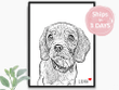 Custom Pet Portrait Drawing - Dog Drawing Gift Idea Poster, Canvas